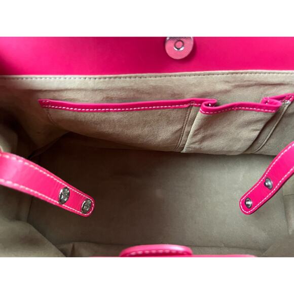 MCM Handbag White/raspberry Leather Tote - Picture 11 of 16